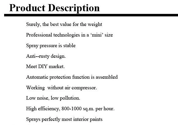 Hyvst Electricity High Pressure Airless Paint Sprayer Spx-1250-310