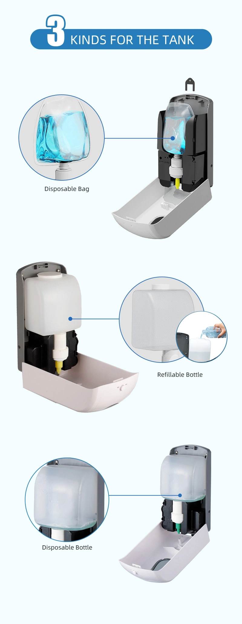 Toilet ODM Table Stand 1000ml Auto Automatic Liquid Foam Soap Dispenser